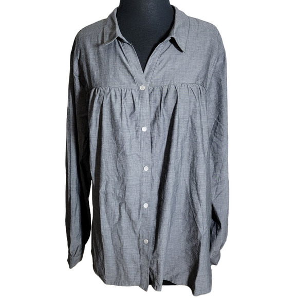 NY COLLECTION long sleeve Blouse button front sz 2x - Picture 1 of 10